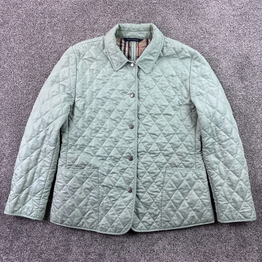 Burberry London Copford Quilted Jacket Women's Mint Green Nova Check Liner